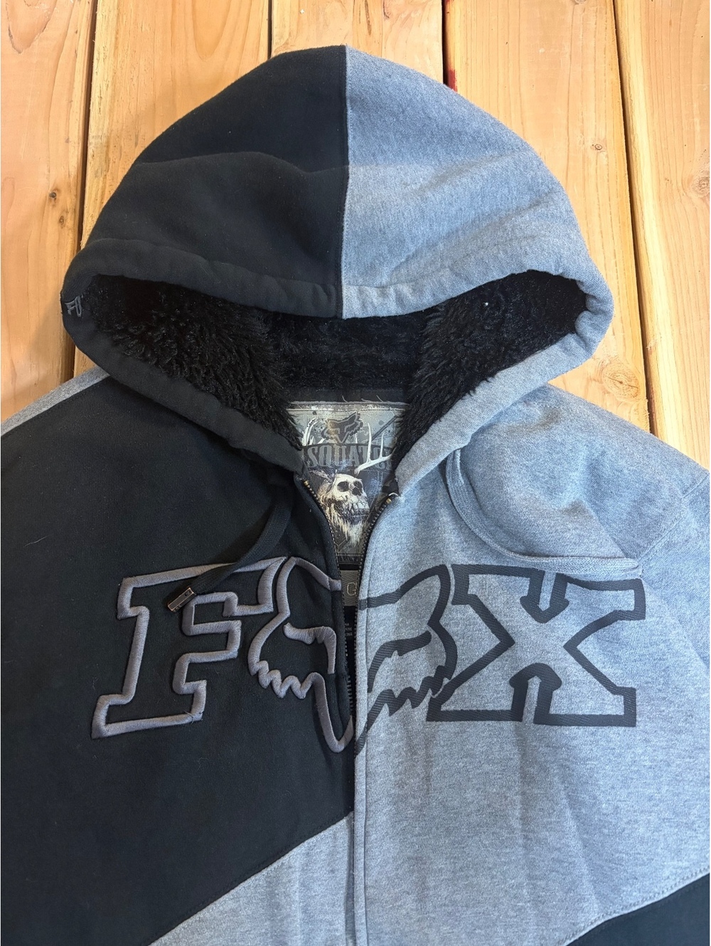 Fox Racing Sasquatch Large Hooded Zip-Up Sweatshirt Jacket